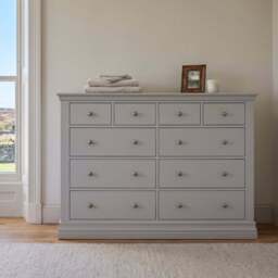 Aria Grey 4 Over 6 Drawer Chest - 4 Over 6 Chest Light Grey - thumbnail 2