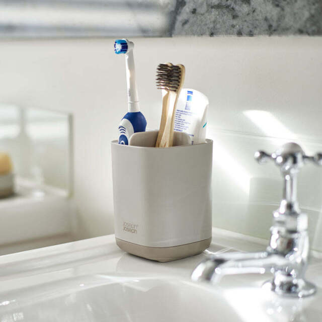 Joseph Joseph Bathroom Cream Toothbrush Caddy - EasyStore Toothbrush Caddy Ecru - image 1