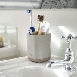 Joseph Joseph Bathroom Cream Toothbrush Caddy - EasyStore Toothbrush Caddy Ecru - thumbnail 1