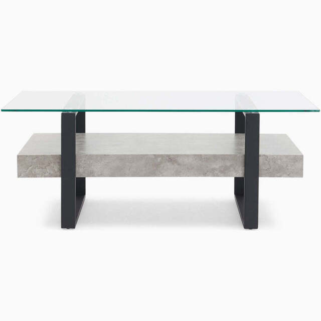 Newton Rectangular Coffee Table - Rectangular Coffee Table Light Concrete - image 1