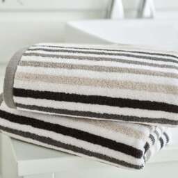 Bliss Linear Stripe Towel Chrome - Bliss Linear Stripe Hand Towel Chrome - thumbnail 2