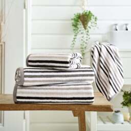Bliss Linear Stripe Towel Chrome - Bliss Linear Stripe Hand Towel Chrome - thumbnail 1