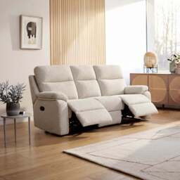 G Plan Kingsbury 3 Seater Curved Recliner Sofa - 3 Seater Power Recliner Curved Sofa Headrest + Lumbar with USB Grade L - Power with Power Headrest, Lumbar & USB - L844 Cambridge Plaster - thumbnail 2