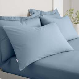 Bianca 200TC Percale Blue Standard Pillowcase Pair - 200TC Percale Blue Std Pillowcase Pair - thumbnail 1