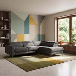 Hoy Corner Sofa - Combination 1 - Left Hand Facing Sofa Corner Group Fabric - Left Hand Facing - KB-1281-UK Darwin Charcoal - thumbnail 2