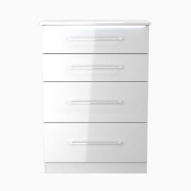 Portland 4 Drawer Deep Chest - 4 Drawer Deep Chest - WGW - White Gloss & White - image 1