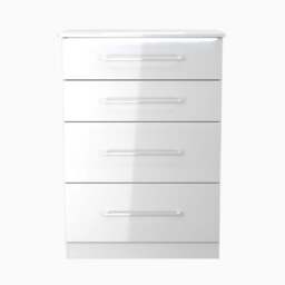 Portland 4 Drawer Deep Chest - 4 Drawer Deep Chest - WGW - White Gloss & White - thumbnail 1