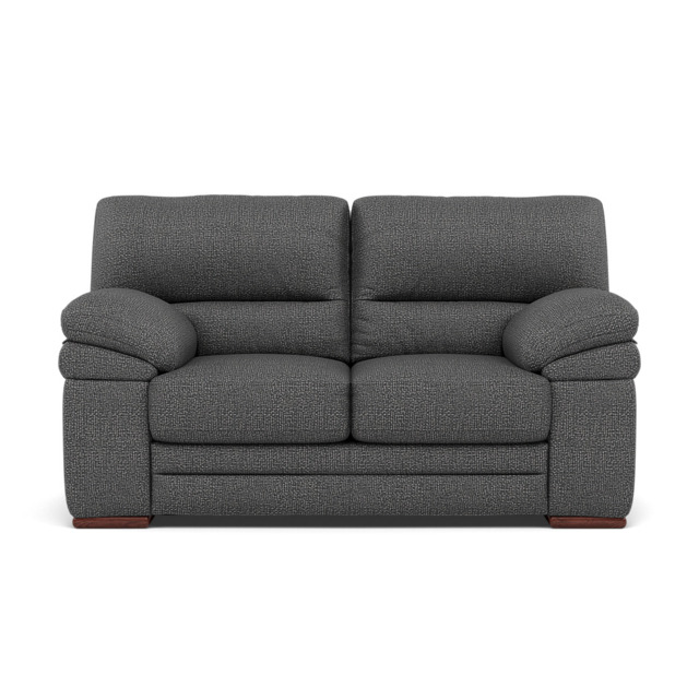Gino 2 Seater Sofa - 2 Seater Sofa F8 - Hopsack Charcoal 70006 / Wooden Feet - image 1