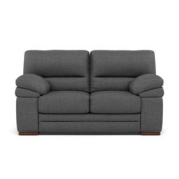 Gino 2 Seater Sofa - 2 Seater Sofa F8 - Hopsack Charcoal 70006 / Wooden Feet - thumbnail 1