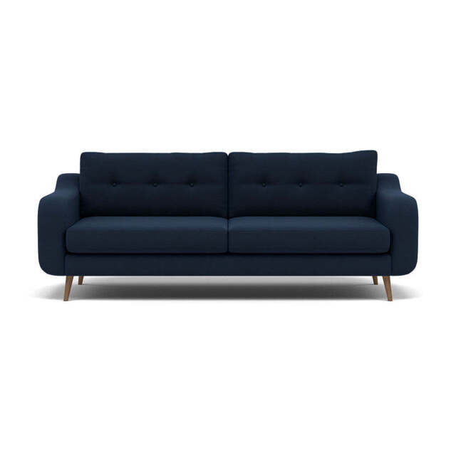 Phoebe 4 Seater Sofa - Extra Large Sofa Standard Back Grade B - Plush Velvet Indigo / Weathered Oak - image 1