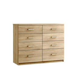 Modena 8 Drawer Cabinet - 8 Drawer Twin Chest - Bardolino Oak
