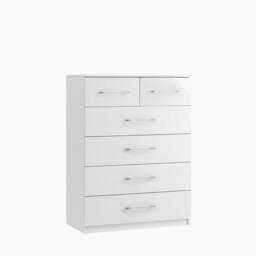 Roma 6 Drawer Cabinet - 4 + 2 Drawer Chest - Metal - Matt Grey / Light Grey Gloss - thumbnail 1