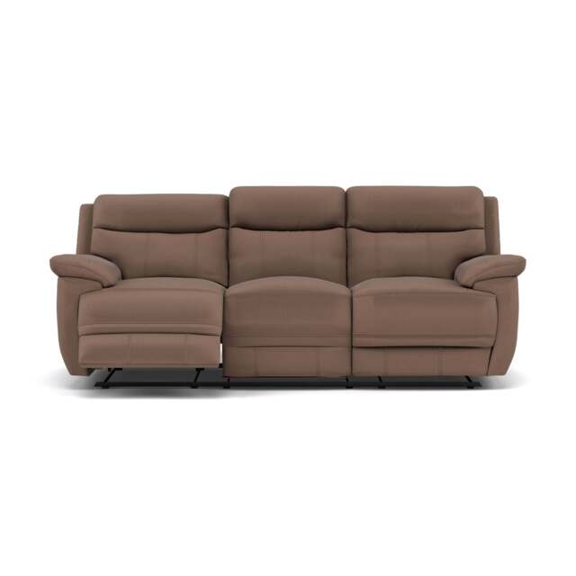 Tranquil 3 Seater Recliner Sofa - 3 Seater Sofa 2 Power Recliners Fabric - Power Recliner with USB - BFA-MAD-05 DARK TAUPE - image 1