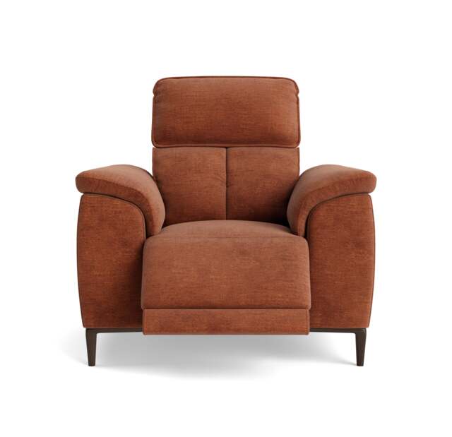 Loma Recliner Armchair - Power Recliner Chair USB Fabric - Power Recliner with USB - FAB-NTS - 17 TERRACOTTA - image 1