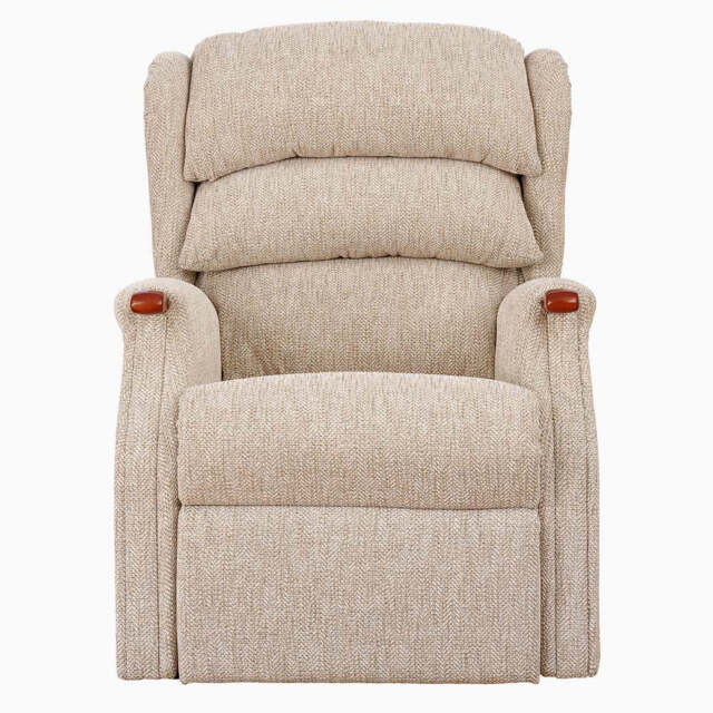 Westbury Petite Recliner Armchair - Petite Manual Recliner Fabric - Manual Recliner - Luna Silver / Teak Knuckle - image 1