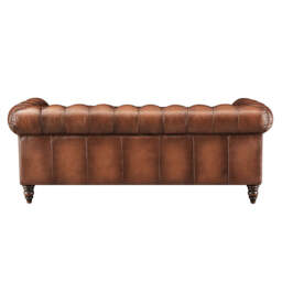 Violet 3 Seater Sofa - 2.5 Seater Sofa Vintage Leather - Feet: 150mm Legs Antique Walnut / VINTAGE V-1986 Vintage Smoke Green - thumbnail 5
