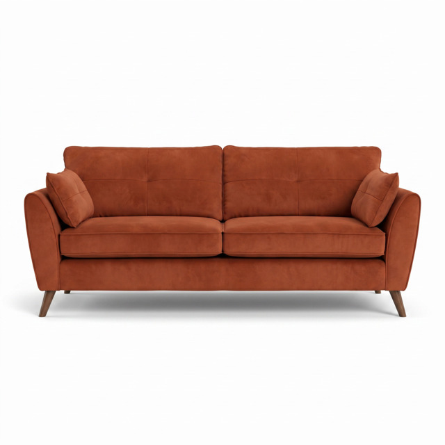 Zara 4 Seater Sofa - 4 Seater Sofa - Plush Marmalade / Dark Feet - image 1