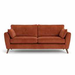Zara 4 Seater Sofa - 4 Seater Sofa - Plush Marmalade / Dark Feet