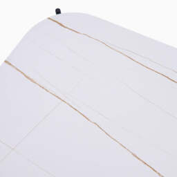 Rocco White and Gold Square Coffee Table - Square Coffee Table White & Gold Ceramic Top / Black Powder Coated Metal Legs - thumbnail 4