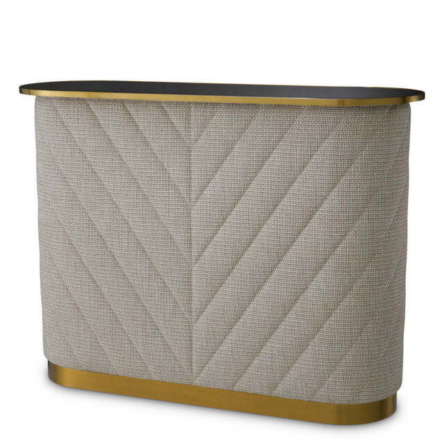 Eichholtz Matthew Bar Forrester Off-White Black Beveled Glass Brushed Brass Finish - Bar Forrester Off-White Black Beveled Glass Brushed Brass Finish - image 1