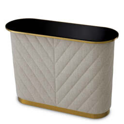 Eichholtz Matthew Bar Forrester Off-White  Black Beveled Glass  Brushed Brass Finish - Bar Forrester Off-White  Black Beveled Glass  Brushed Brass Finish - thumbnail 3
