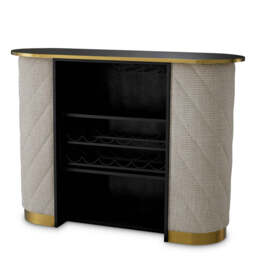 Eichholtz Matthew Bar Forrester Off-White  Black Beveled Glass  Brushed Brass Finish - Bar Forrester Off-White  Black Beveled Glass  Brushed Brass Finish - thumbnail 4