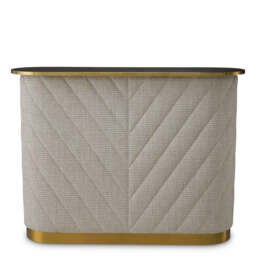 Eichholtz Matthew Bar Forrester Off-White  Black Beveled Glass  Brushed Brass Finish - Bar Forrester Off-White  Black Beveled Glass  Brushed Brass Finish - thumbnail 5