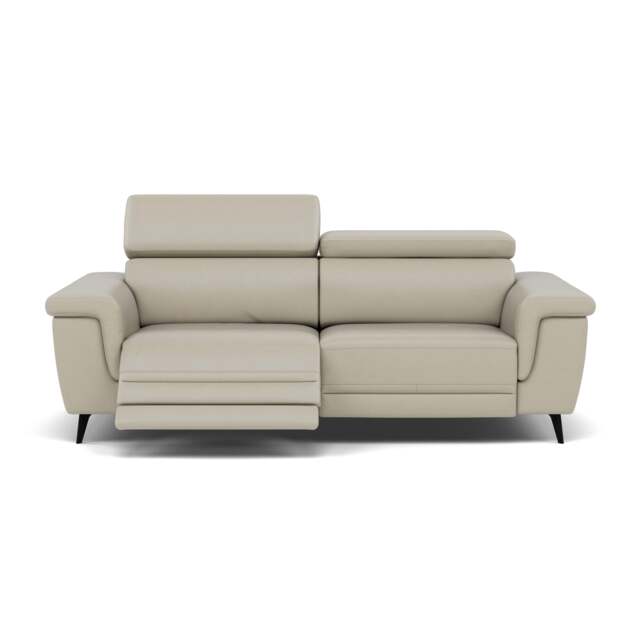 Sparta 3 Seater Recliner Sofa - 3 Str W/ 2 Power Recliner W/ 2 Power Headrest Cat NL/O/S - Power with Power Headrest & USB - NL5115 New York Light Grey - image 1