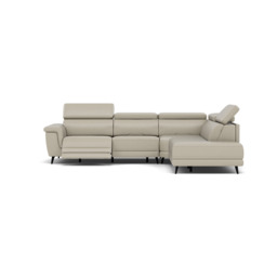 Sparta Corner Recliner Sofa - Combination 3 - Left Hand Facing Sofa Corner Group (Two Motors) Cat NL/O/S - Left Hand Facing - Power with Power Headrest & USB - NL5115 New York Light Grey