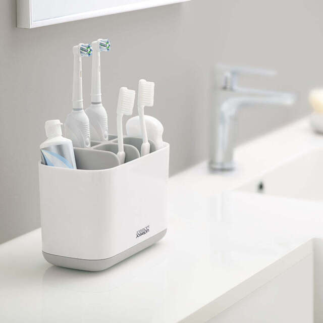 Joseph Joseph Bathroom Grey Large Toothbrush Caddy - Easy Store Toothbrush Caddy Large White & Grey - image 1
