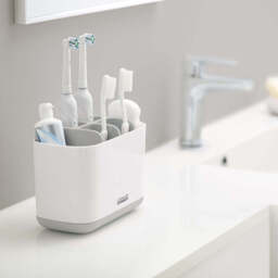 Joseph Joseph Bathroom Grey Large Toothbrush Caddy - Easy Store Toothbrush Caddy Large White & Grey - thumbnail 1