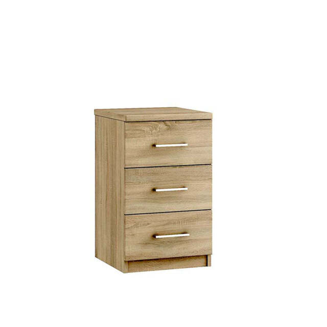 Modena 3 Drawer Bedside Cabinet - 3 Drawer Bedside - Dust Grey - image 1