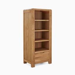 Solvi Tall Display Unit - Tower Unit Solid Oak / Oak Veneer - thumbnail 3