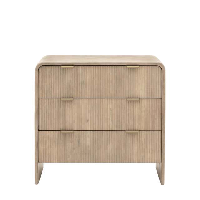 Colonna 3 Drawer Chest - 3 Drawer Chest Natural Mango Wood / Brass - image 1