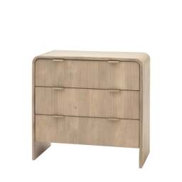 Colonna 3 Drawer Chest - 3 Drawer Chest Natural Mango Wood / Brass - thumbnail 5