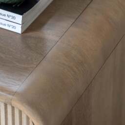 Colonna 3 Drawer Chest - 3 Drawer Chest Natural Mango Wood / Brass - thumbnail 4