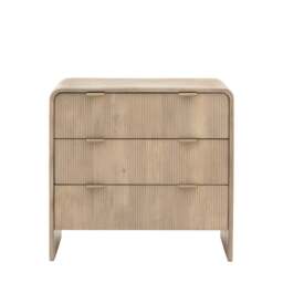 Colonna 3 Drawer Chest - 3 Drawer Chest Natural Mango Wood / Brass - thumbnail 1
