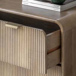 Colonna 3 Drawer Chest - 3 Drawer Chest Natural Mango Wood / Brass - thumbnail 3