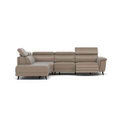 Sparta Corner Recliner Sofa - Combination 4 - Right Hand Facing Sofa Corner Group (Two Motors) Cat NL/O/S - Right Hand Facing - Power with Power Headrest & USB - O7023 Oslo Elephant Grey