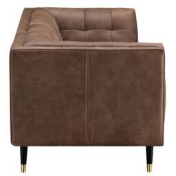 Cassia 4 Seater Sofa - 3.5 Seater Sofa Voyager Leather - Feet: 178mm Brass Tipped Legs Grey Oak / VOYAGER Y-1759 Cannon - thumbnail 4