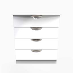 Colton 4 Drawer Deep Chest - 4 Drawer Deep Chest - WGW - White Gloss & White