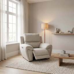 Echo Recliner Armchair - Power Recliner Chair Fabric - Power Recliner with USB - FAB-MIL-110 SAND - thumbnail 2