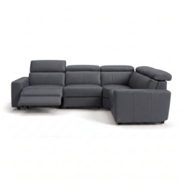 Nicoletti Rossini Corner Sofa - Corner Group with Power Recliner & Headrest CB - Right Hand Facing - Power with Power Headrest & USB - Torello PS Blu -S 81