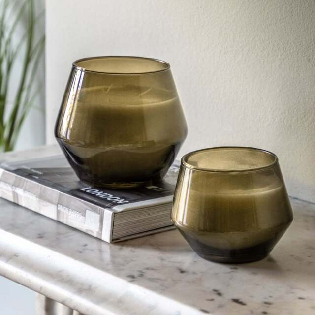 Basil & Manderin Glass Candle Large Set of 2 - Basil & Manderin Glass Candle Large Set of 2 - image 1