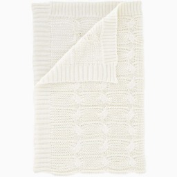 Chunky Marl Knit Cream Throw - Chunky Marl Knit Cream Throw 130x170CM - thumbnail 2