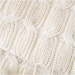 Chunky Marl Knit Cream Throw - Chunky Marl Knit Cream Throw 130x170CM - thumbnail 3