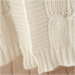 Chunky Marl Knit Cream Throw - Chunky Marl Knit Cream Throw 130x170CM - thumbnail 4