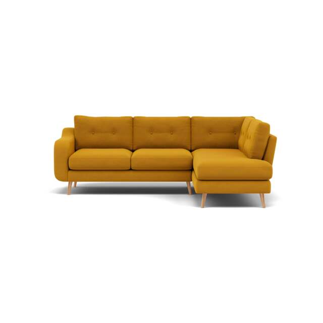 Phoebe Corner Sofa - Corner Group RHF Grade B - Right Hand Facing - Plush Velvet Turmeric / Natural - image 1