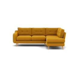 Phoebe Corner Sofa - Corner Group RHF Grade B - Right Hand Facing - Plush Velvet Turmeric / Natural