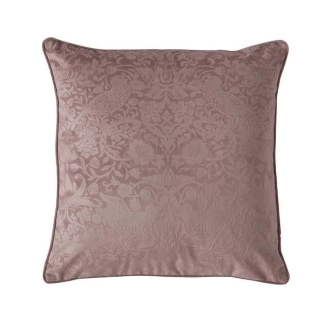 William Morris At Home Strawberry Thief Cushion Tea Rose - Strawberry Thief Cushion Tea Rose 50CM - image 1